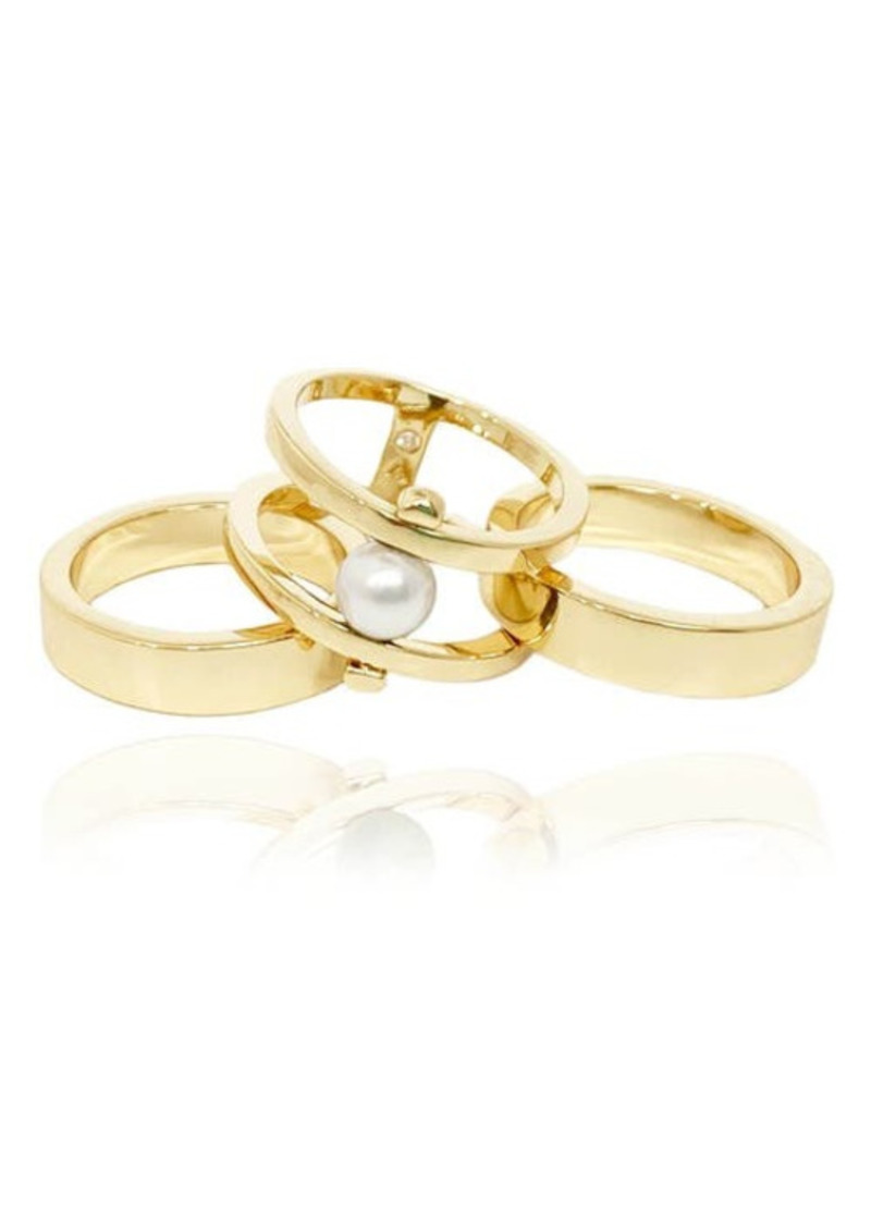 Vince Camuto Set of 3 Stacking Rings in Gold Tone at Nordstrom