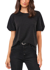 Vince Camuto Short Puffed Sleeve Metallic Knit Top