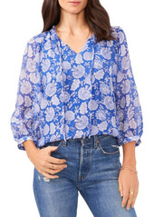 Vince Camuto Tie Neck Blouse in Deep Blue at Nordstrom