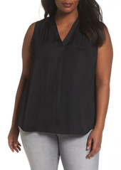 Vince Camuto V-Neck Rumple Blouse in Rich Black at Nordstrom