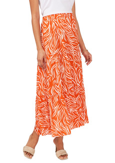 Vince Camuto Women's Zebra-Print Tiered Maxi Skirt