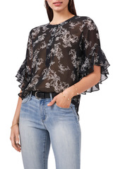Vince Camuto Bouquets Chiffon Blouse in Rich Black at Nordstrom