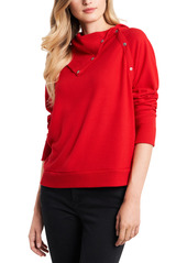Vince Camuto Foldover Neck Long Sleeve Top in Rich Black at Nordstrom