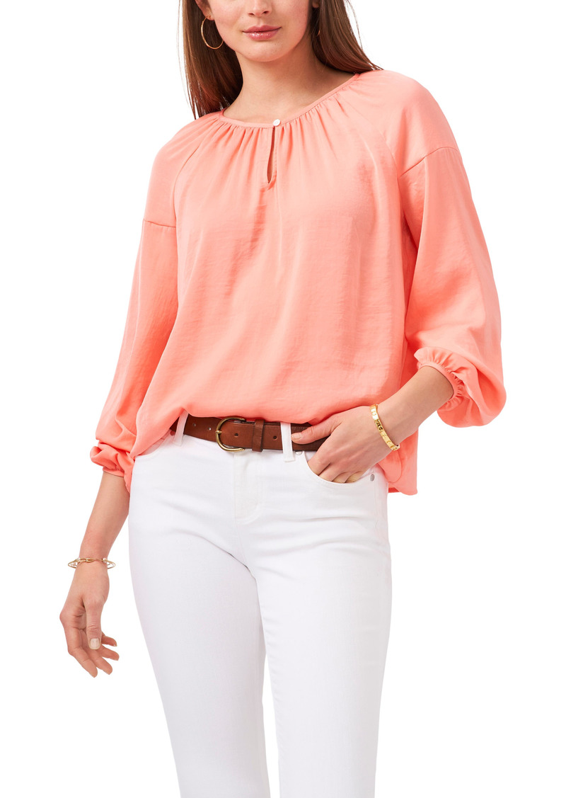 Vince Camuto Hammered Satin Blouse in Cool Melon at Nordstrom
