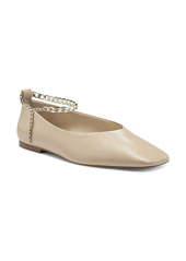 Vince Camuto Latenla Ankle Strap Ballet Flat in Biscuit at Nordstrom