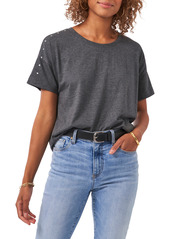 Vince Camuto Studded Cotton Blend T-Shirt in Grey at Nordstrom