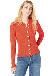 Vince Ribbed Collared Cardigan