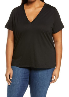 Vince Essential Short Sleeve Pima Cotton T-Shirt in Black at Nordstrom