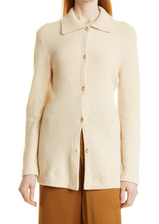 Vince Fitted Polo Collar Wool & Cashmere Blend Cardigan in 280Otc-Oat Cream at Nordstrom
