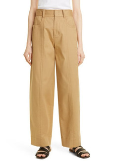 Vince Seam Front Stretch Cotton Trousers in Camel at Nordstrom