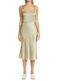 Vince Slim Fitted Slipdress in Sepia at Nordstrom