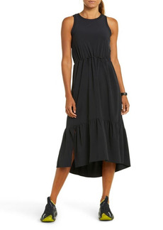 zella Drawcord Waist Tiered Maxi Dress in Black at Nordstrom