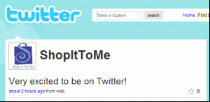 Twitter ID = ShopItToMe