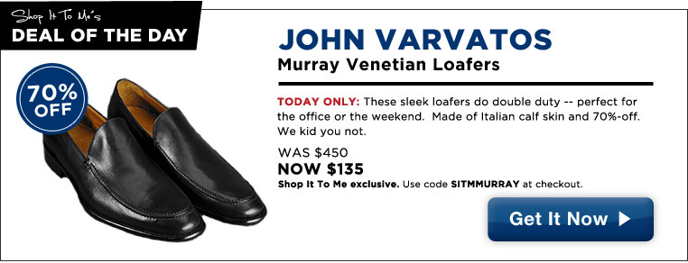 John Varvatos Murray Venetian Loafers, 70% off: Deal of the Day