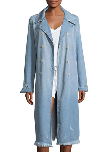 Double-Breasted Le Denim Trench Coat