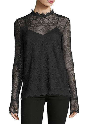 Theory Long sleeved lace blouse
